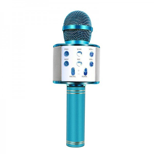 Беспроводной микрофон караоке Wster WS-858 (копия) синий
