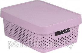 Коробка Infiniti перфорированная с крышкой 11 л розовая