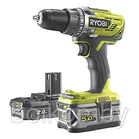 Дрель-шуруповерт RYOBI R18DD3-252S (ONE+, 18В, 5+2 Ач, Li-Ion)