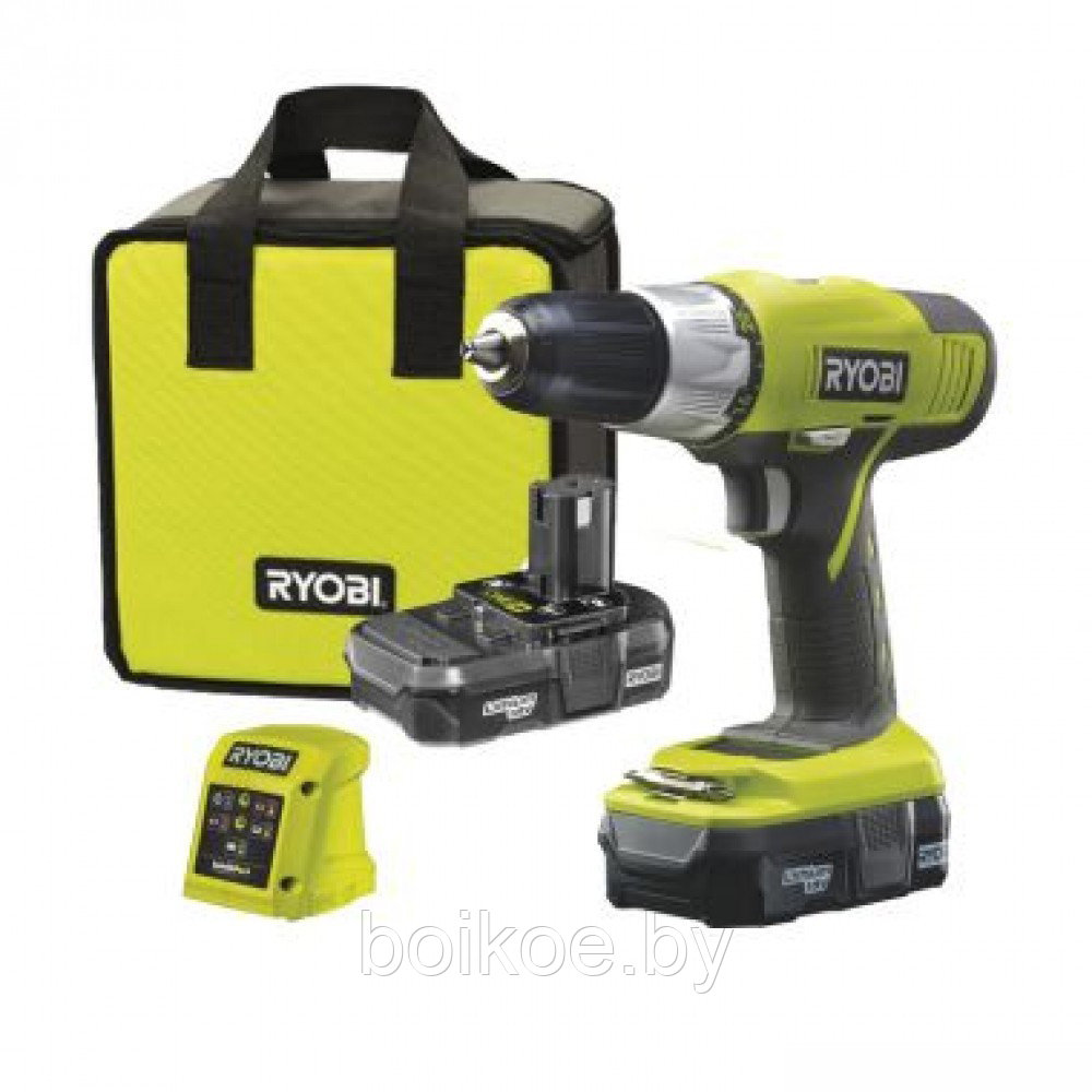 Дрель-шуруповерт RYOBI R18DDP-LL13S (ONE+, 18В, 1.3 Ач, Li-Ion) - фото 2 - id-p126612462