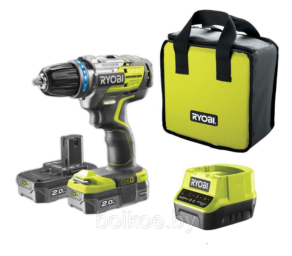 Дрель-шуруповерт RYOBI R18DDBL-220S (ONE+, 18В, 2 Ач, бесщеточный)