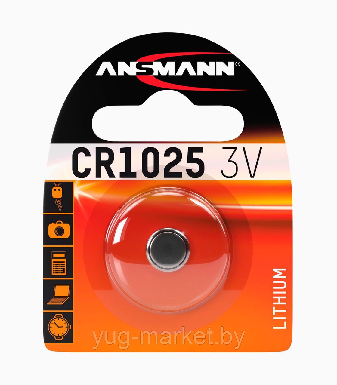 Батарейка ANSMANN 1516-0005 CR1025 BL1