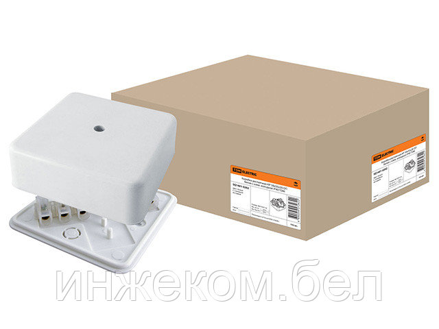 Коробка распаечная КР 50х50х20 ОП с клем. колодкой белая IP40 TDM