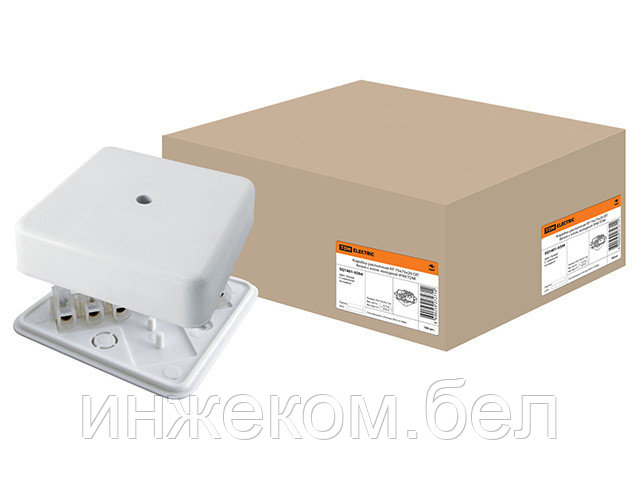 Коробка распаечная КР 75х75х20 ОП с клем. колодкой белая IP40 TDM - фото 1 - id-p126616967