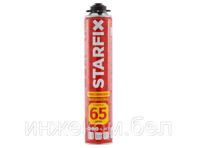 Пена монтажная профессиональная всесезонная STARFIX Foam Pro 65 (850мл) (Выход пены до 65 литров) - фото 1 - id-p126618787