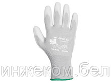 Перчатки нейлон, полиуретановое неполн. покрытие, р.L, белые, Jeta Safety