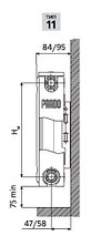 Стальной радиатор Prado Classic тип 11 300x700 с боковым подключением, фото 3