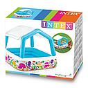 Детский надувной  с навесом прямоугольный бассейн интекс Intex арт. 57470 NP, 157х157х122 для детей малышей, фото 2