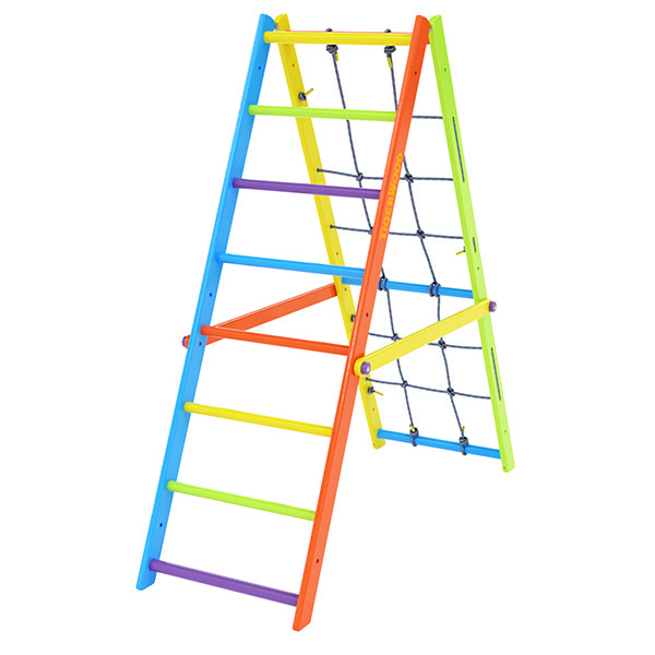 Модуль спортивно-игровой Лестница и гладиаторская сетка Tigerwood (яркий цветной)