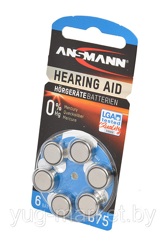 Элемент питaния ANSMANN Zinc-Air 5013253 675 UK BL6