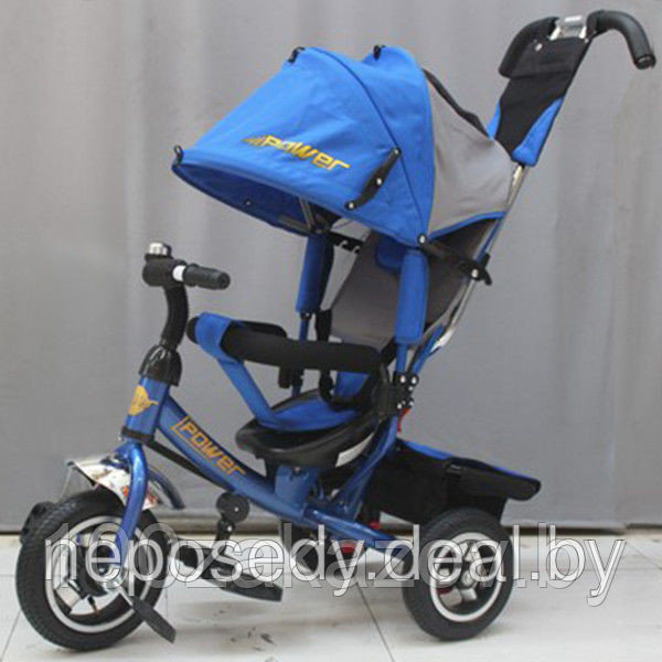 Велосипед детский TRIKE JP7B, надувные колеса, наклонная спинка. Велосипед детский трехколесный с ручкой