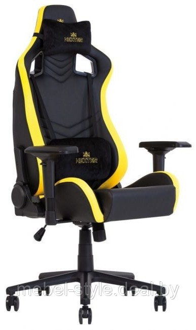 Игровое кресло Лотос S6 черный белый, стул Lotos S 6 в коже ЭКО - фото 3 - id-p126728984