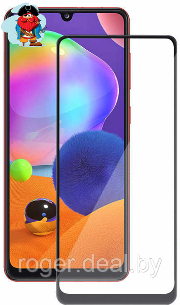 Защитное стекло для Samsung Galaxy A31 5D (полная проклейка), цвет: черный - фото 1 - id-p126730033