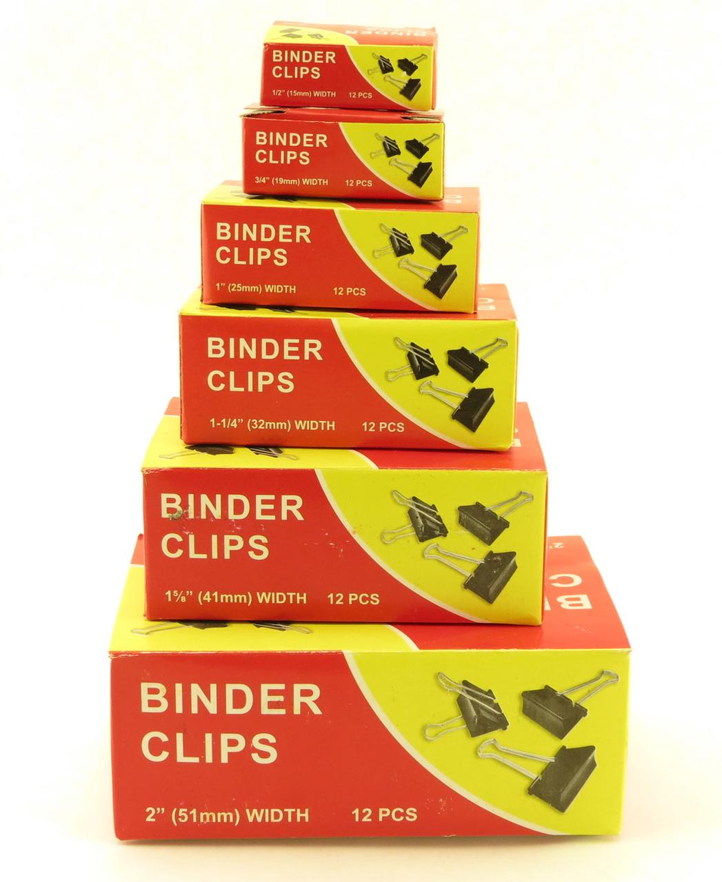 Зажимы для бумаг в наборе, черные, 15 мм, 12 шт., Binder clips(работаем с юр лицами и ИП) - фото 2 - id-p125943961
