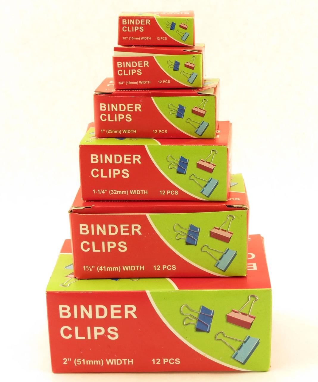 Зажимы для бумаг в наборе, цветные, 15 мм, 12 шт., Binder clips(работаем с юр лицами и ИП) - фото 2 - id-p126143753