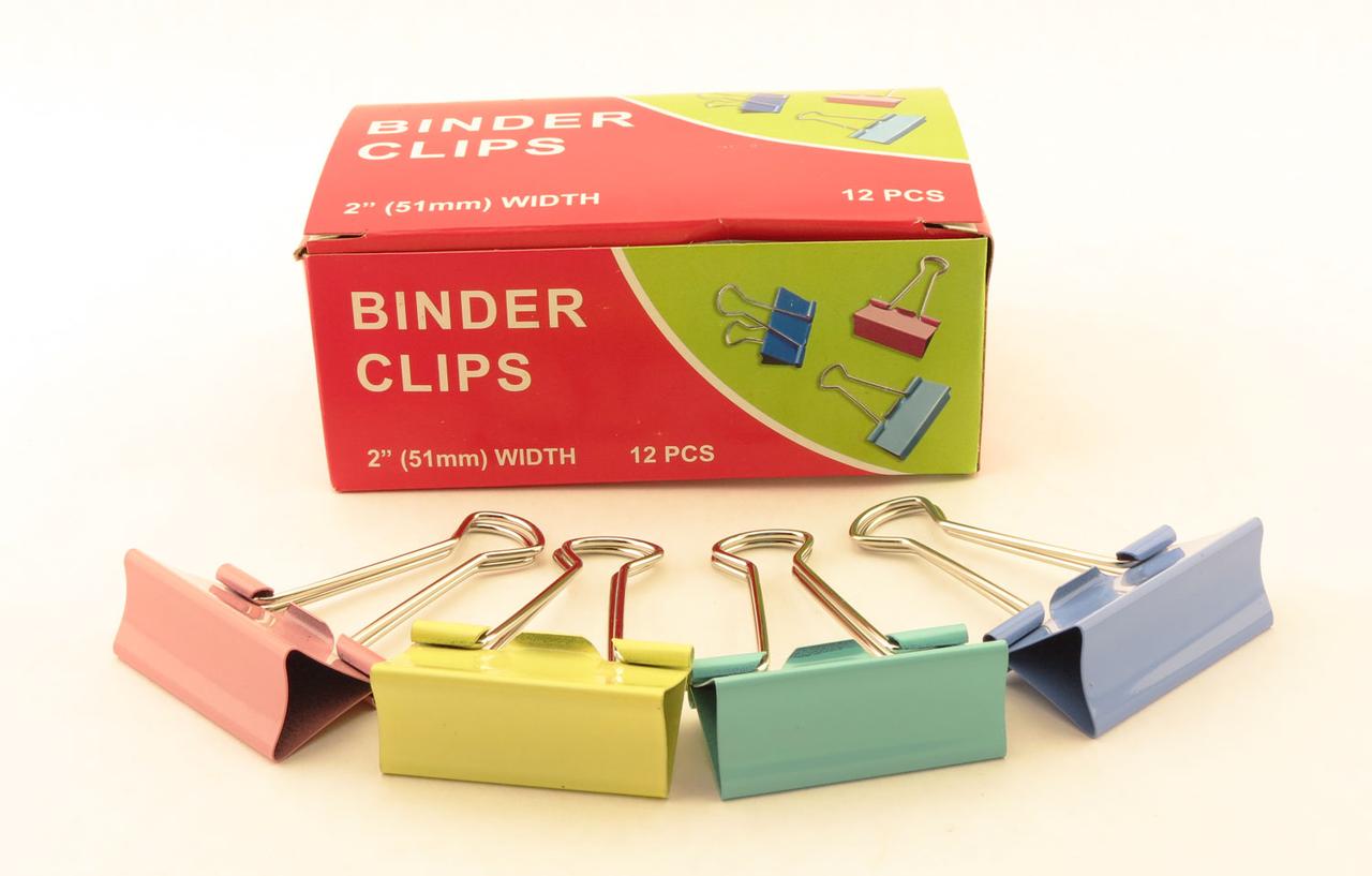 Далибан. Binder clips зажим. Зажимы для бумаг 51 мм цветные. Зажим Binder clips 878648. Зажим канцелярский 51 мм.