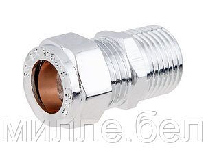 Ниппель 15 х 1/2" нар. для медных труб ХРОМ, AV Engineering (инд. упак.)