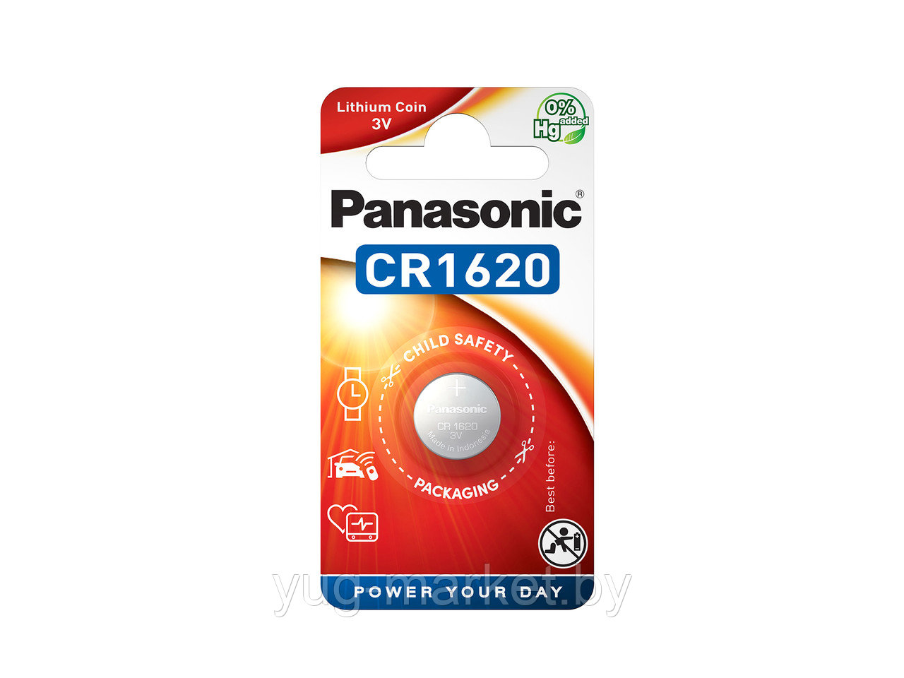 Батарейка PANASONIC Lithium CR1620 BP - фото 1 - id-p126749623