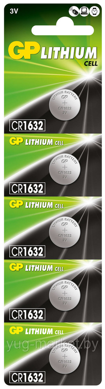 Батарейка GP Lithium CR1632 5BP - фото 1 - id-p126749667