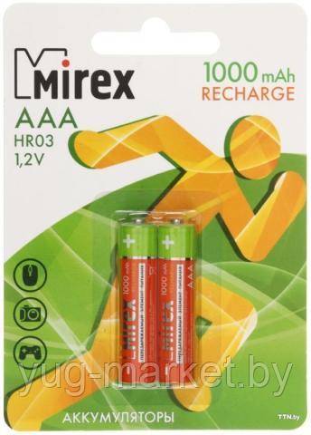 Аккумулятор Mirex HR03 AAA 1000mAh 2 шт. (HR03-10-E2)