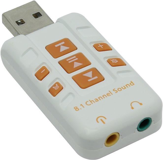 Внешняя USB звуковая карта Orient AU-01PLW, USB - 2х3,5 мм jack - фото 2 - id-p126777488