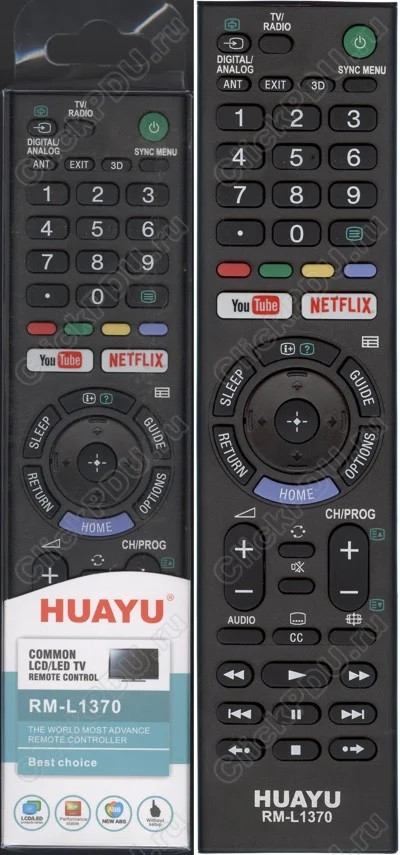 Huayu for Sony RM-L1370  с функцией NETFLIX/You Tube универсальный пульт (серия HRM 1441)