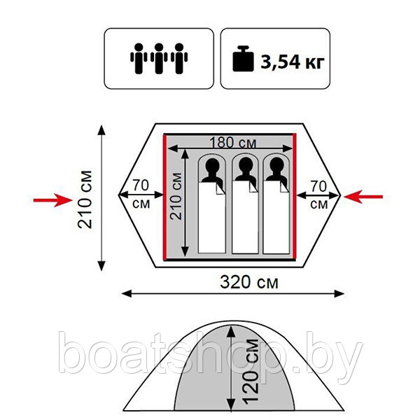 Палатка универсальная TRAMP Lite TOURIST 3 - фото 2 - id-p126800482