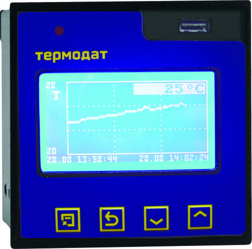 Термодат-16Е6 - одноканальный программный ПИД-регулятор температуры и электронный самописец с дисплеем 3,5