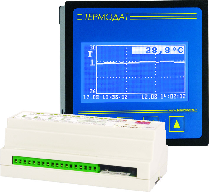Термодат-25Е5 - многоканальный программный ПИД-регулятор температуры и электронный самописец с графическим 3,5