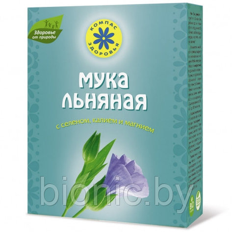 Мука льняная с селеном, калием и магнием, Компас Здоровья, 300г 1/18, фото 2
