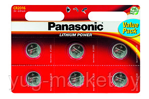 Батарейка PANASONIC Lithium CR2016 6BP