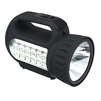 ЕРМАК Фонарь прожектор аккумуляторный18 SMD + 1 Вт LED, шнур 220В, резинопластик, 18x11 см