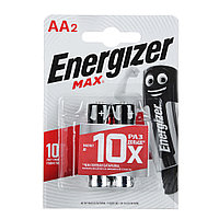 Батарейки, 2 шт, щелочная, тип АA (LR6), BL, Energizer MАХ "Alkaline"