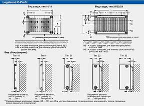 Стальной радиатор Buderus Logatrend VK-Profil 11 500x1800 с нижним подключением, фото 2