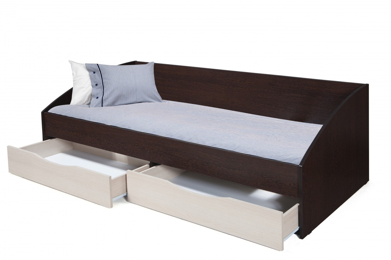 Кровать Олмеко Фея с ящиками (венге / дуб молочный) - фото 2 - id-p126916448