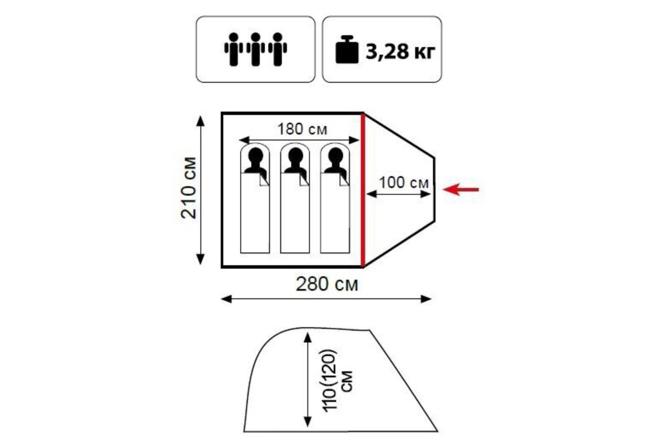Туристическая палатка Tramp Lite Fly 3 - фото 2 - id-p126950779
