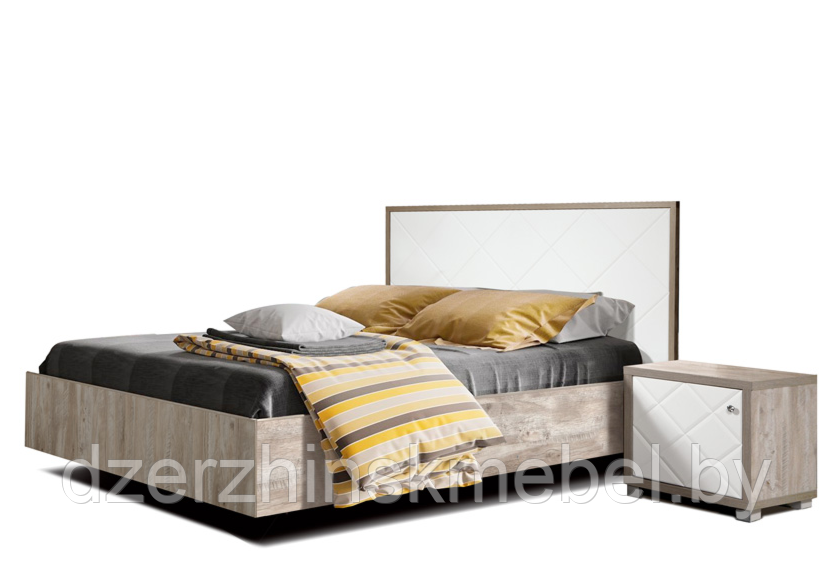 Кровать двуспальная от набора для жилой комнаты "Кристал" КМК 0650.3 Производитель Калинковичский МК - фото 1 - id-p126962633