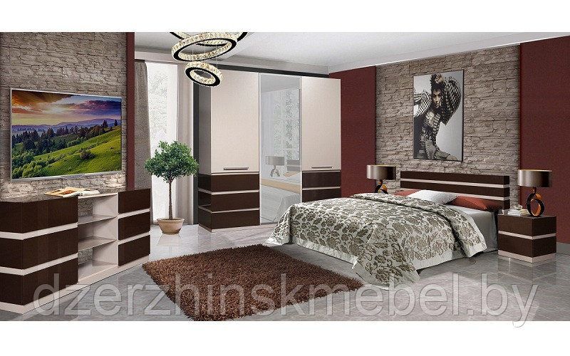 Кровать двуспальная от набора для жилой комнаты "Хилтон" КМК 0651.1 Производитель Калинковичский МК