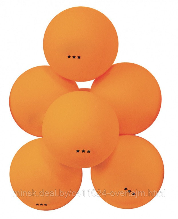 Мяч для настольного тенниса ATEMI 3* (6шт. в кор) оранжевый