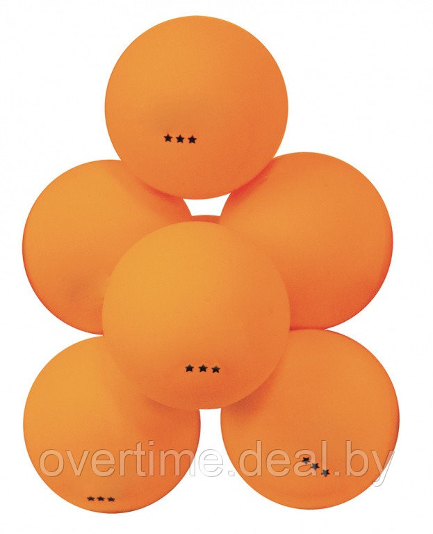 Мяч для настольного тенниса ATEMI 3* (6шт. в кор) оранжевый - фото 1 - id-p127002685