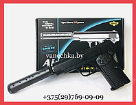 Пистолет металлический  K-17A пневматический на пульках 6мм(копия FN Browning M1910), фото 1