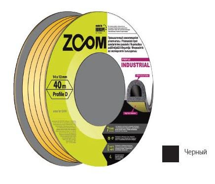Уплотнитель гаражный "D" черный 14х12 мм INDUSTRIAL ZOOM
