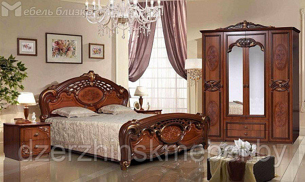 Кровать двуспальная от набора для жилой комнаты "Розалия" КМК 0456,1 Производитель Калинковичский МК