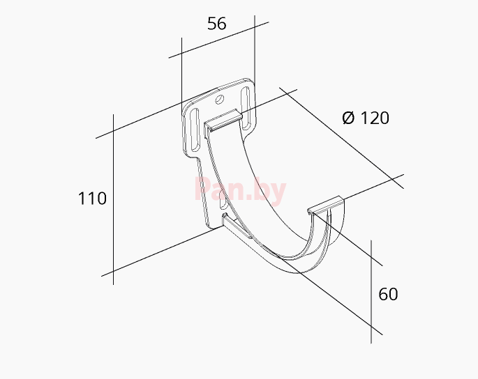 Кронштейн (держатель) водосточного желоба Grand Line Стандарт 120/87 белый - фото 2 - id-p91953949