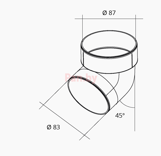 Колено (отвод) водосточной трубы Grand Line Стандарт 120/87 45гр, шоколад - фото 2 - id-p91953948