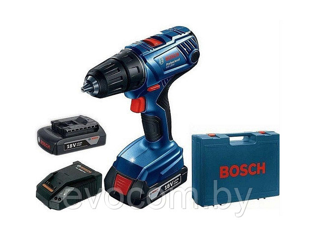 Аккум. дрель-шуруповерт BOSCH GSR 180-LI в чем. (18.0 В, 2 акк., 2.0 А/ч Li-Ion, 2 скор., 54 Нм, шурупы до 10