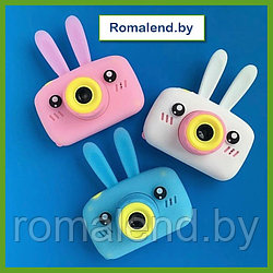 Детская цифровая камера GSMIN Fun Camera Rabbit (Розовый, голубой, желтый,белый)