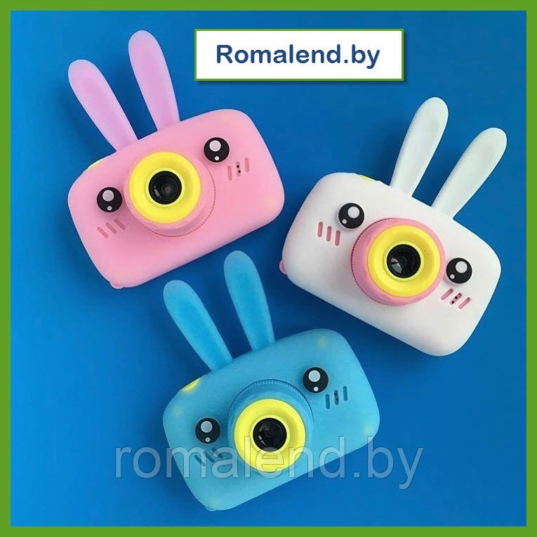 Детская цифровая камера GSMIN Fun Camera Rabbit (Розовый, голубой, желтый,белый) - фото 1 - id-p127100671