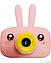 Детская цифровая камера GSMIN Fun Camera Rabbit (Розовый, голубой, желтый,белый), фото 2