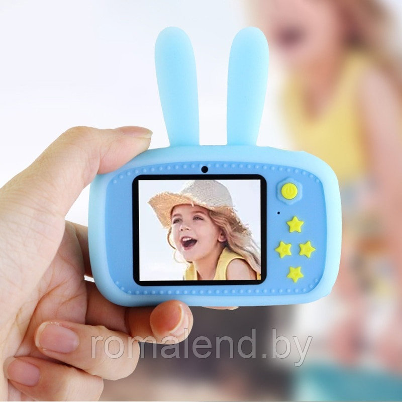 Детская цифровая камера GSMIN Fun Camera Rabbit (Розовый, голубой, желтый,белый) - фото 8 - id-p127100671